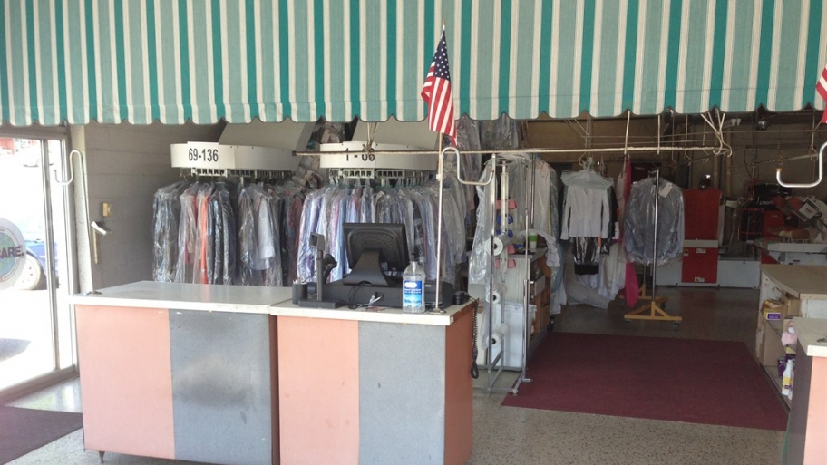 inside a dry cleaners